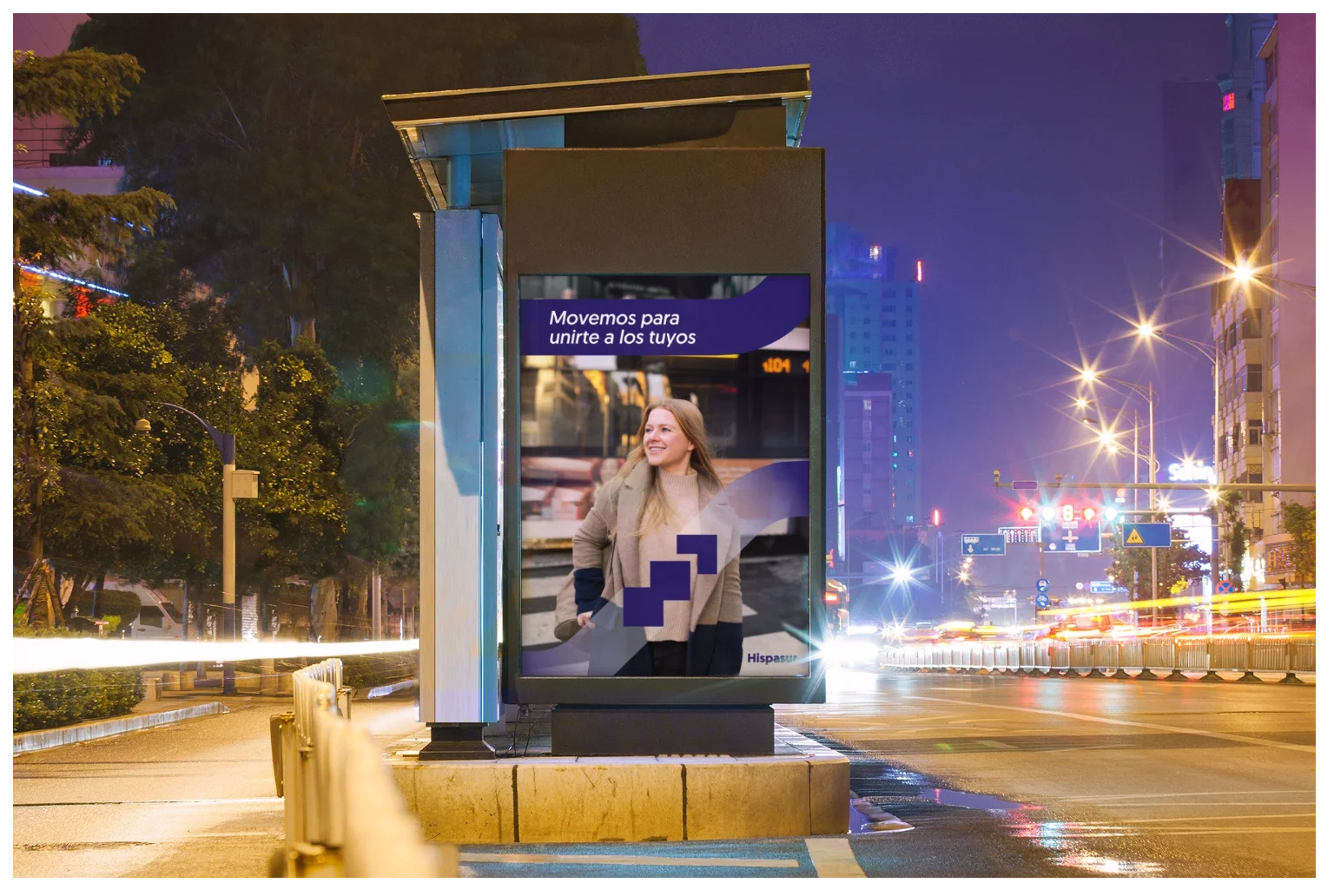 diseño de banner o cartel publicitario en parada de autobus